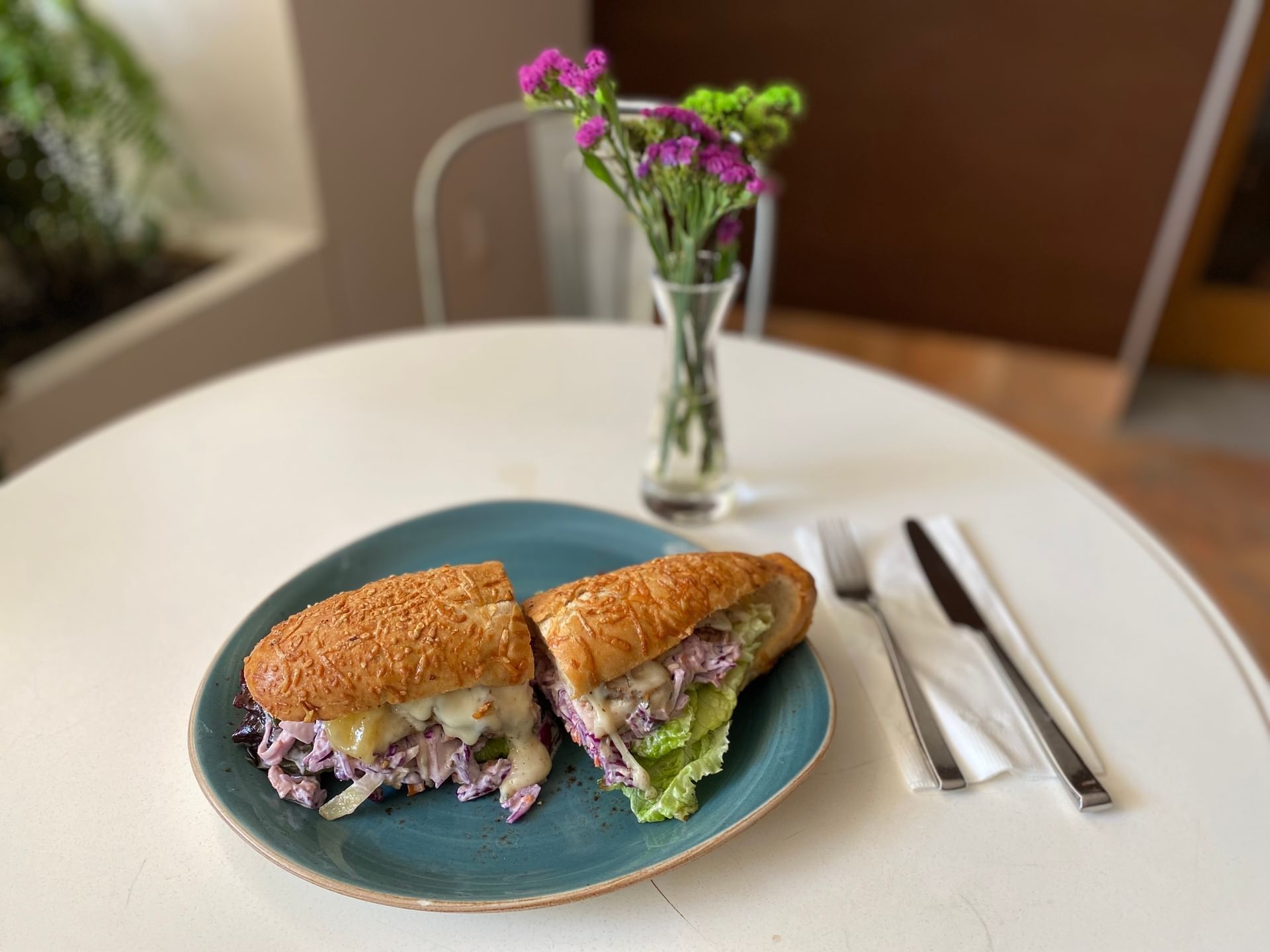 A sliced submarine served, Deli Gourmet Shop at Mundo Imperial