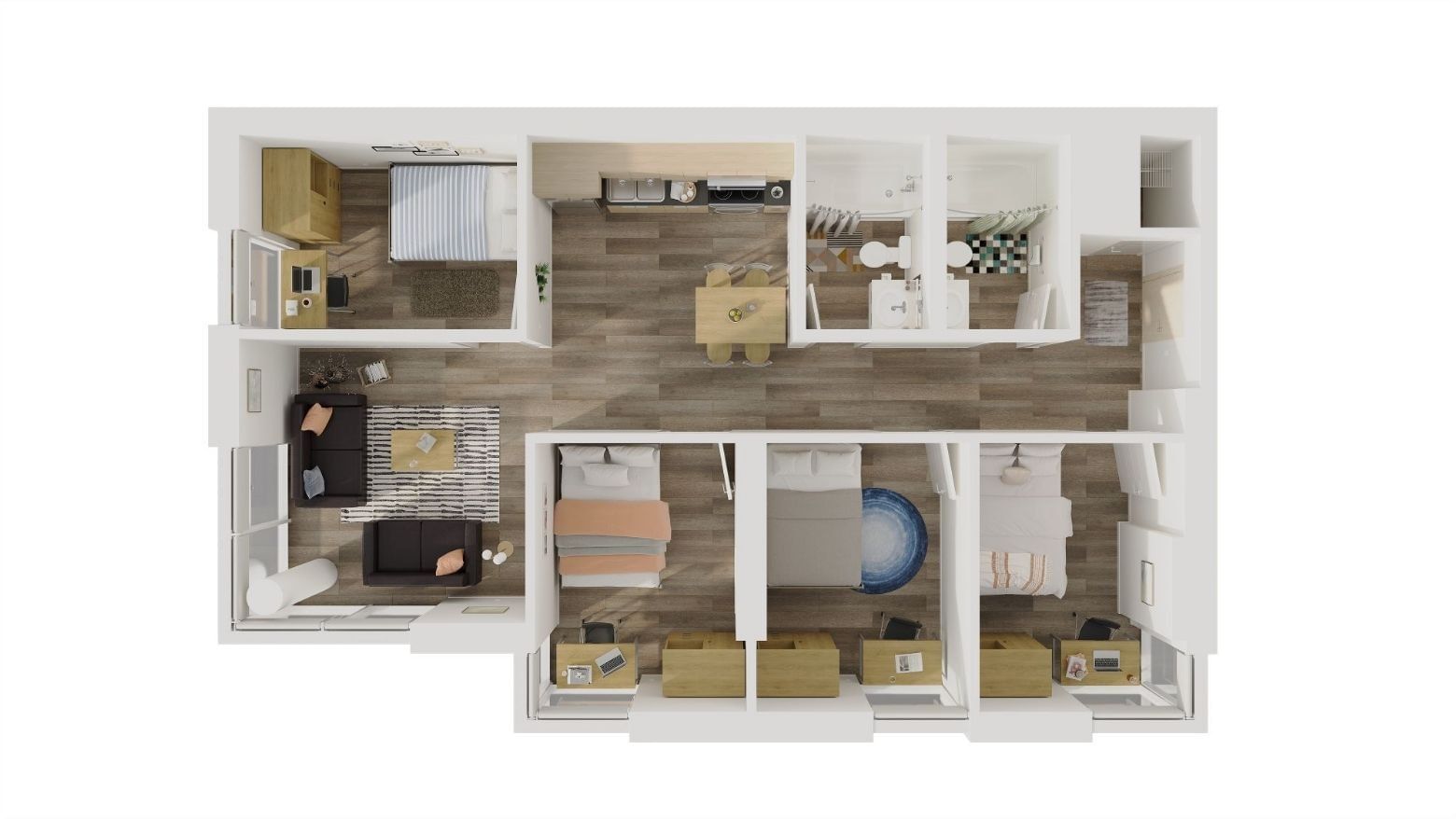 Laurent: 4 Bed 2 Bath Layout I