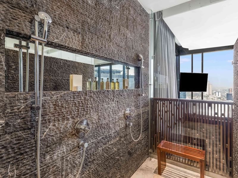 Modern bathroom interior at FA Hotels & Resorts