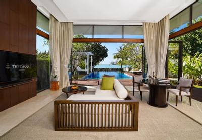 Living area of Empress beach villa at The Danna Langkawi
