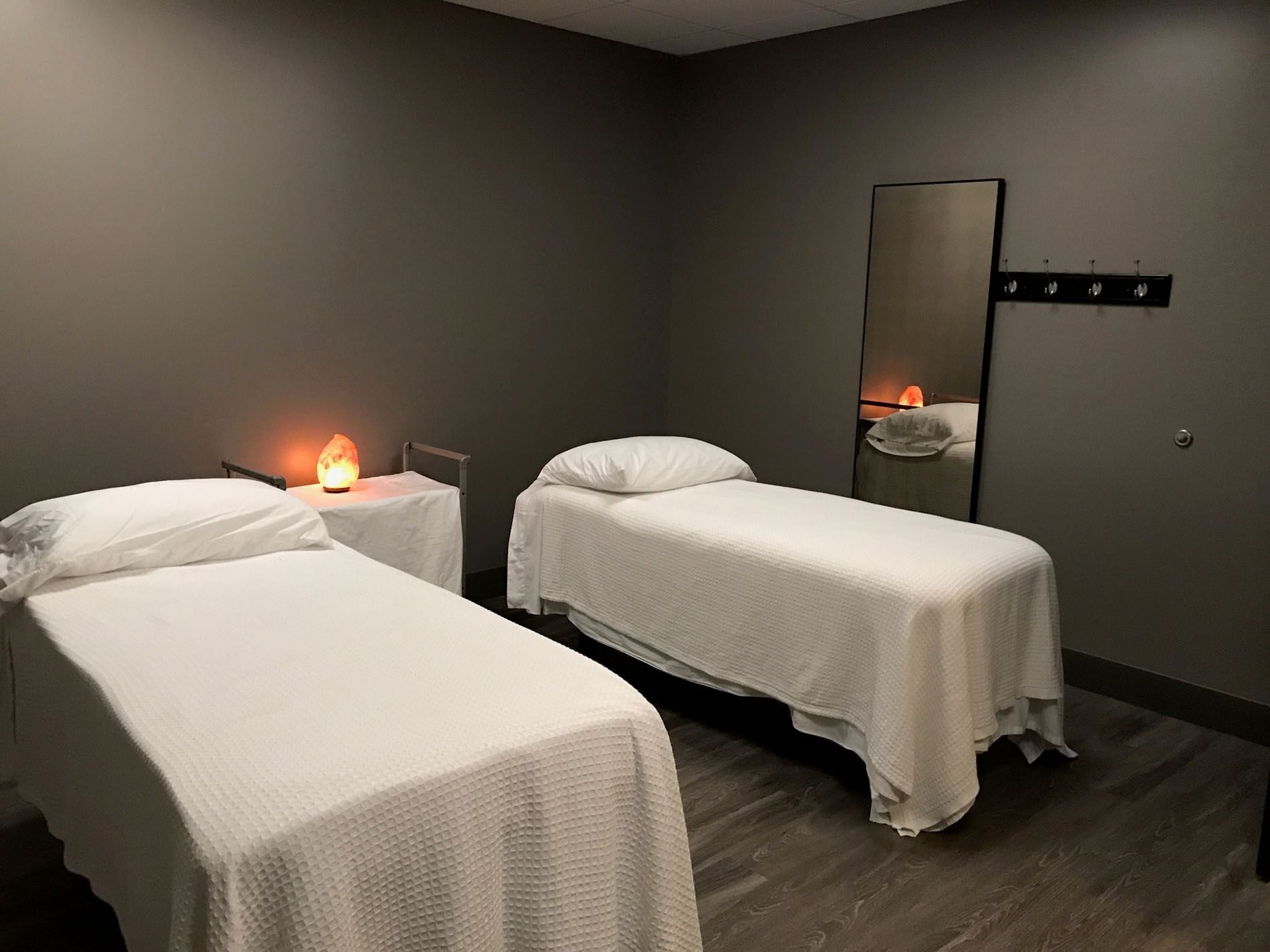 Massage beds arranged in the Spa at Shangri-La Monkey Island