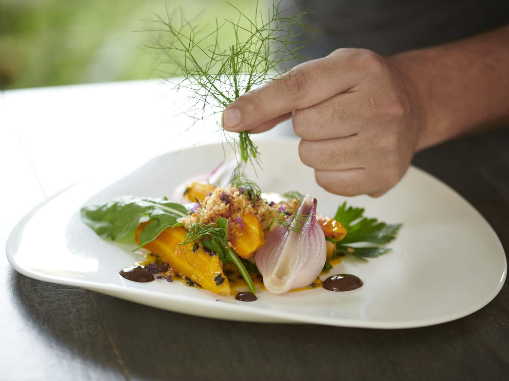 Dish in Calamoresca Restaurant at Cala Luna Boutique Hotel