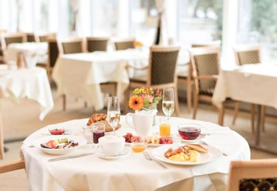 view of a table set for two at Panorama Restaurant