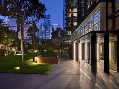 View of TiTree Park in the evening at West Tower, Melbourne Quarter