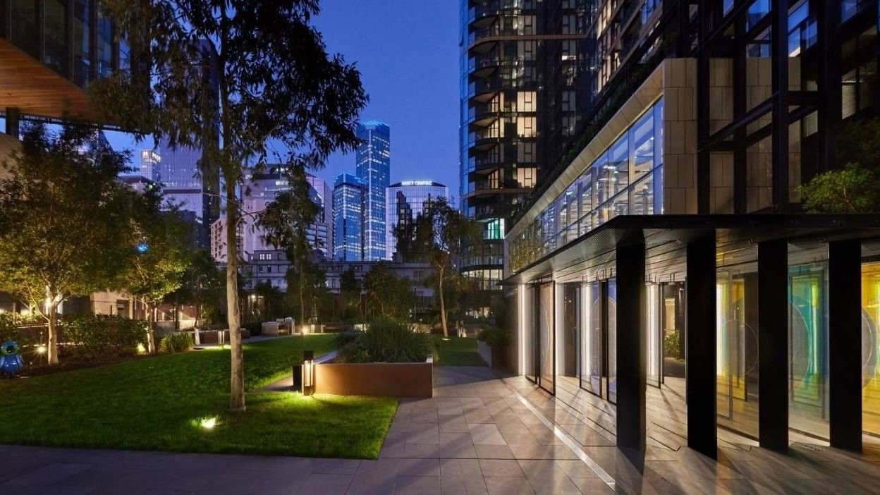 View of TiTree Park in the evening at West Tower, Melbourne Quarter
