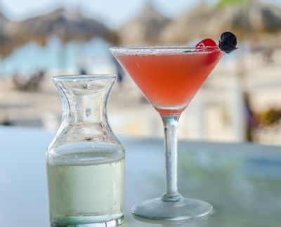 Close-up of a cocktail served at Amsterdam Manor Resort