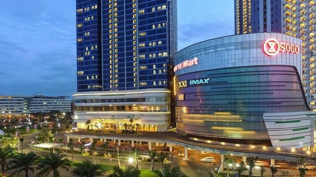 An aerial view of the Pakuwon mall near Vasa Hotel Surabaya