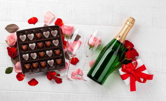 Valentine gift box with champagne at The Danna Langkawi