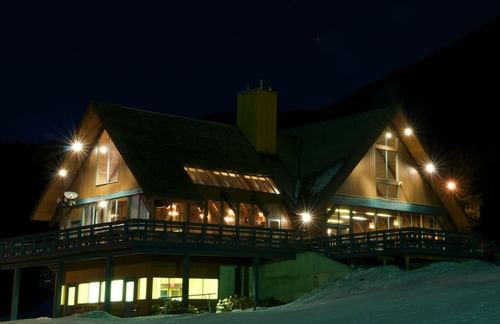 The exterior of the Ski Chalet at Fairmont Hot Springs Resort