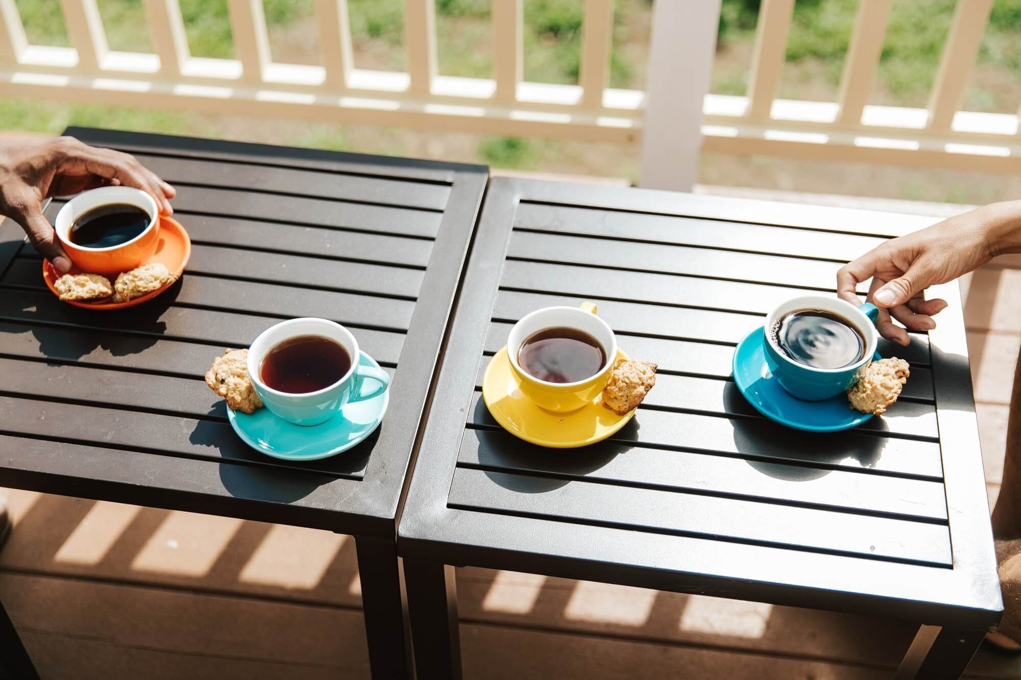 Hawaiin Coffee served with biscuits on a table at Waikiki Resort Hotel