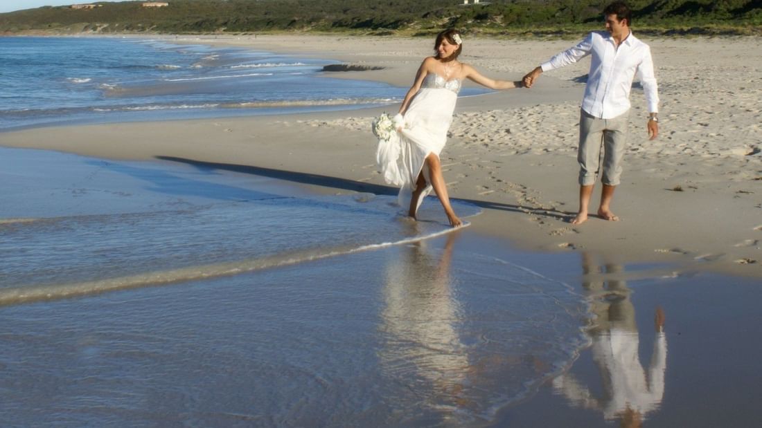 Beachside wedding elopement Bunker Bay