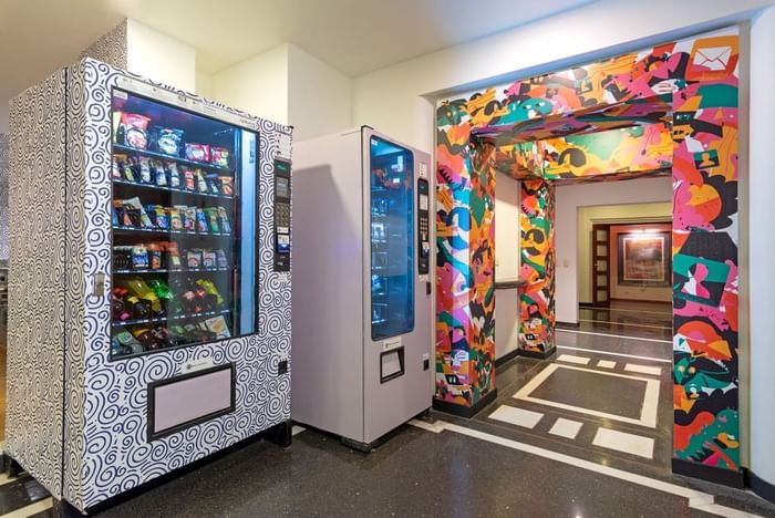 Two vending machines in a Hallway at 3C Hotels