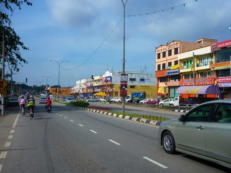 Overside of the roadside in Port Dickson with vehicles - Lexis Hibiscus PD
