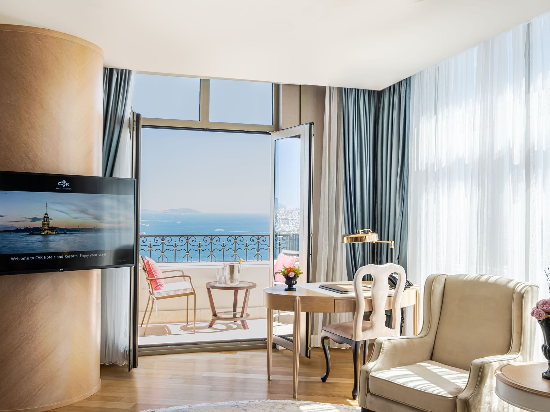 Living area in the Corner Terrace Suite at CVK Park Bosphorus Hotel