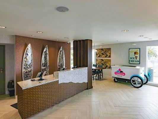SeaCrest Oceanfront Hotel Lobby and ice cream cart