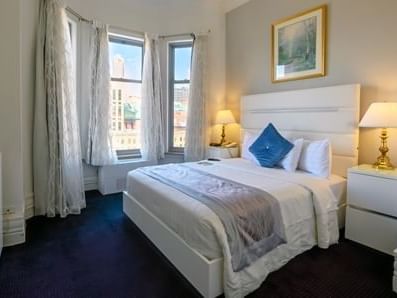 Interior of a Room with Queen bed at Congress Plaza Hotel