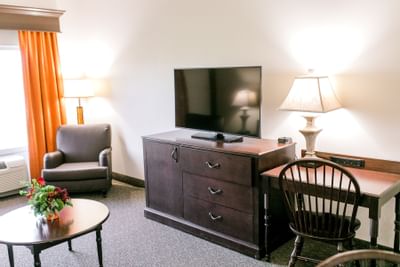 living room television and tables