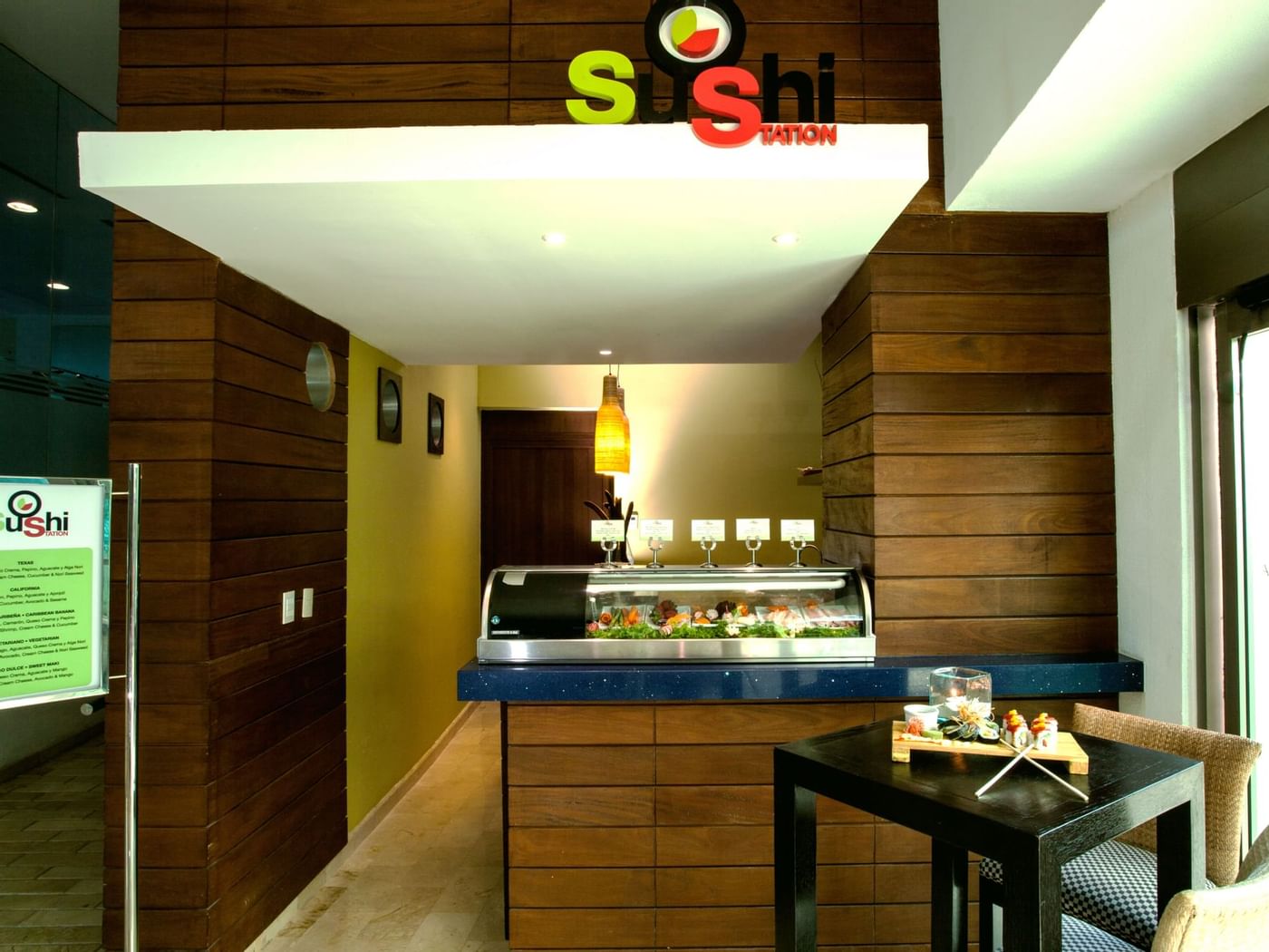 Interior of Sushi Station Restaurant at Live Aqua Beach Resort Cancun