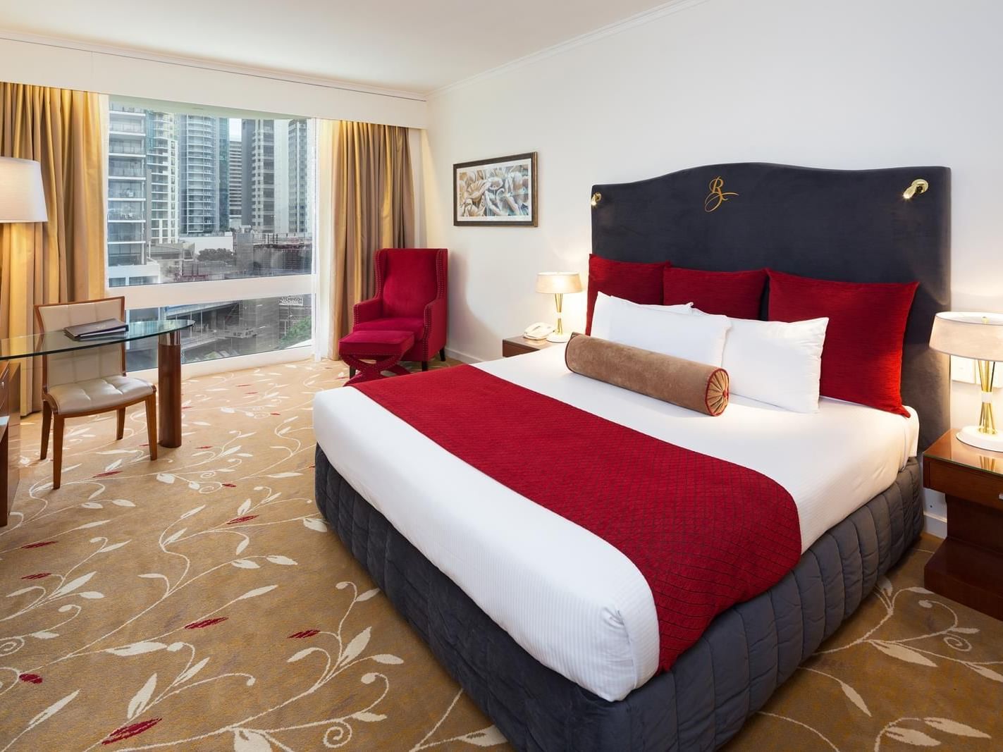 Deluxe City View King Room with one king bed at Royal on the Park hotel