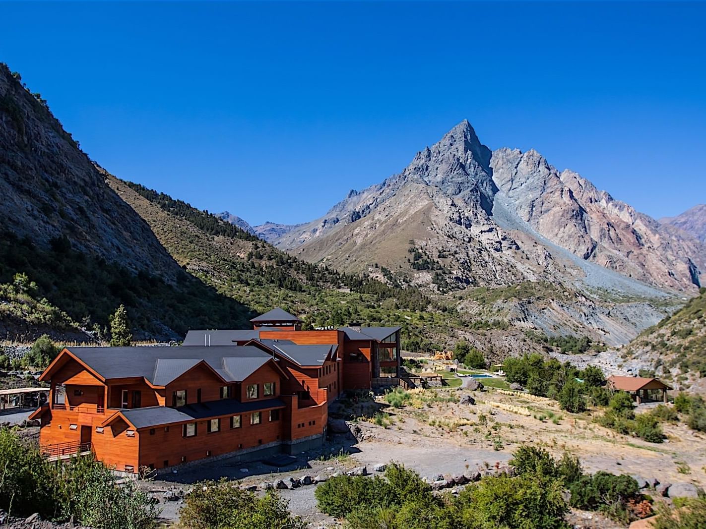 top view of Hotel Exterior & mountains at NOI Puma Lodge Hotel
