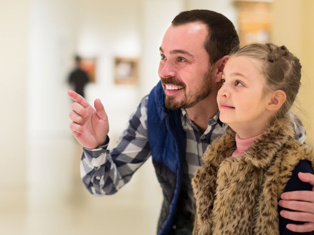 Dad & daughter exploring the Museum, Fiesta Americana Travelty