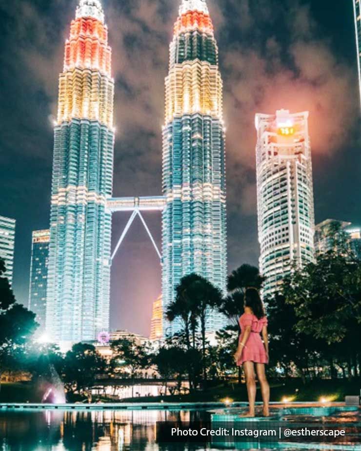 View of The Petronas Twin Towers, an iconic attraction site at night near Imperial Lexis Kuala Lumpur