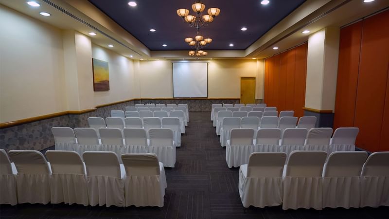 Meeting room with theater set-up at Gamma Hotels