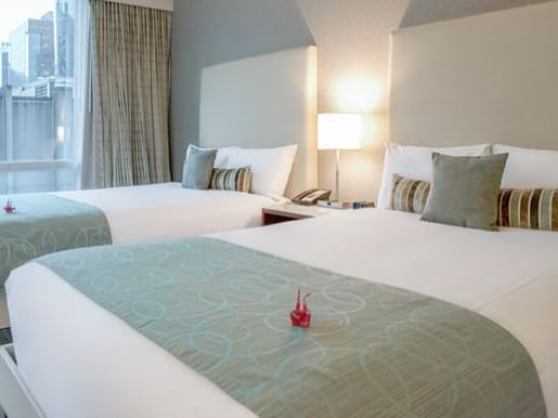 accessible double beds with origami