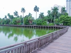 The walkway at Kandawgyi Nature Park near Chatrium Hotel Royal