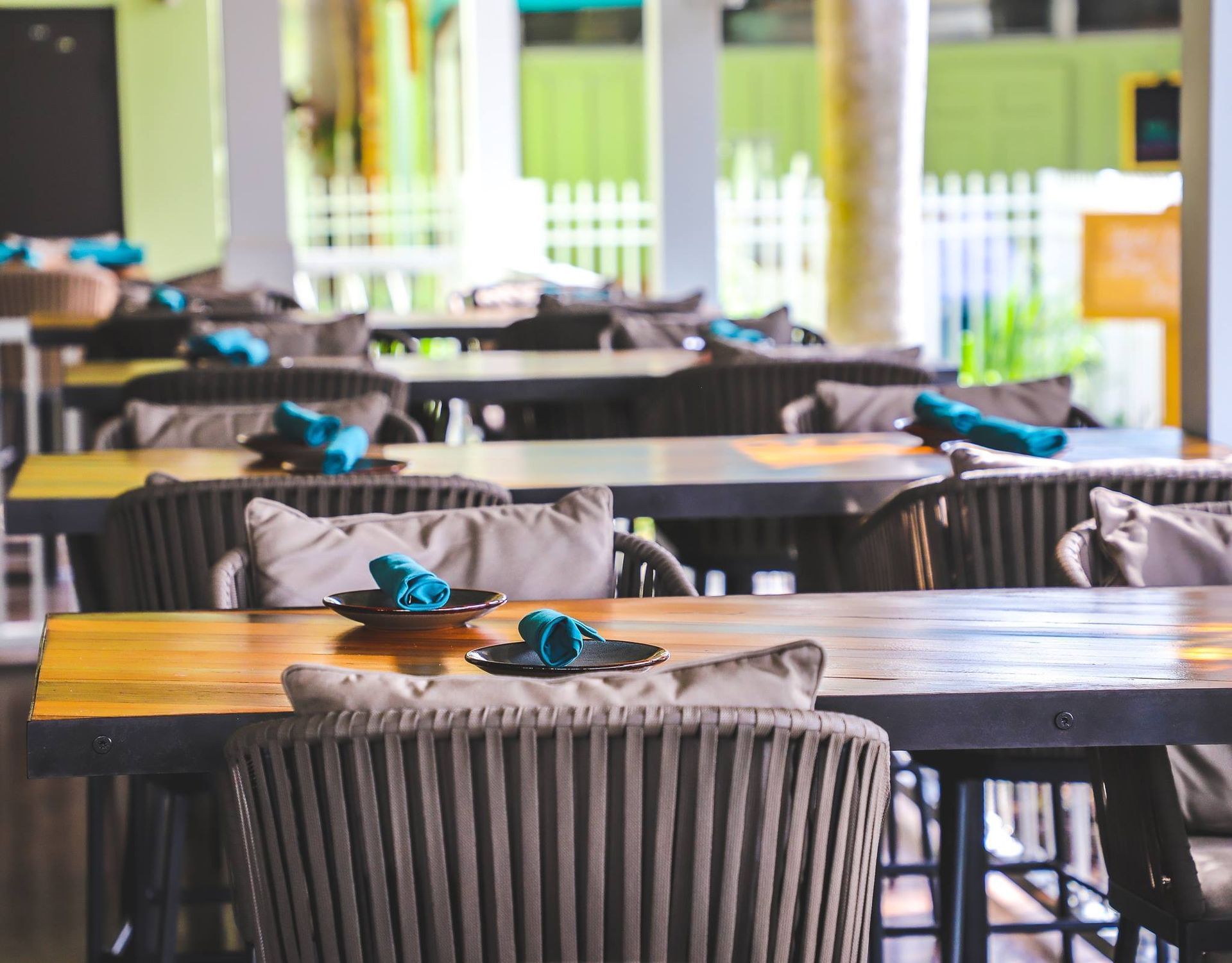 interior of restaurant with tables