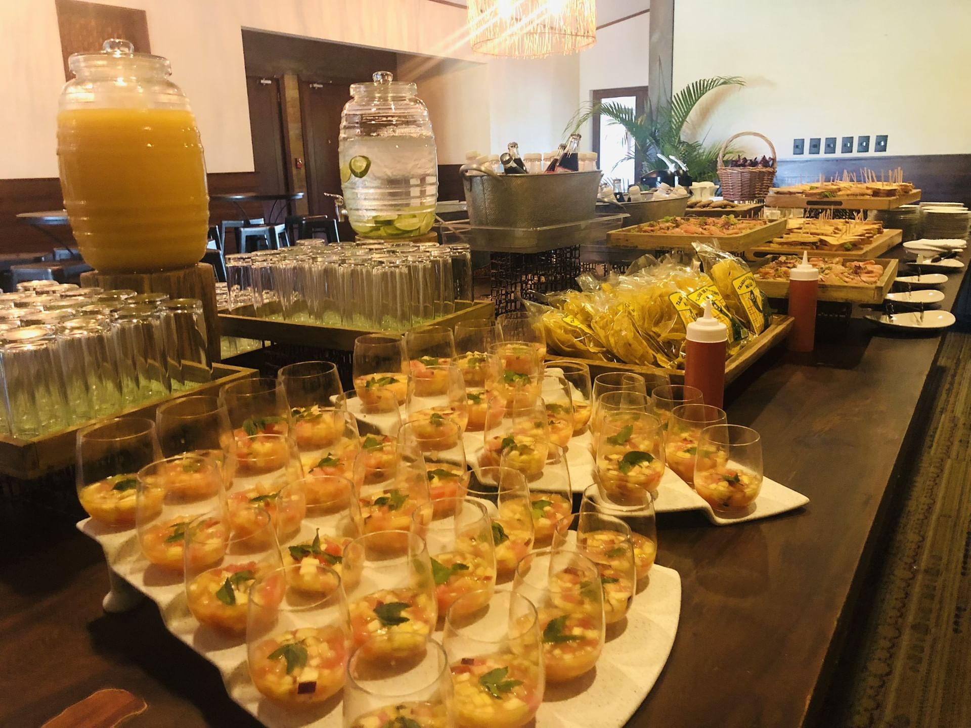 Buffets arranged in Cotinga Board Room at Indura Resort