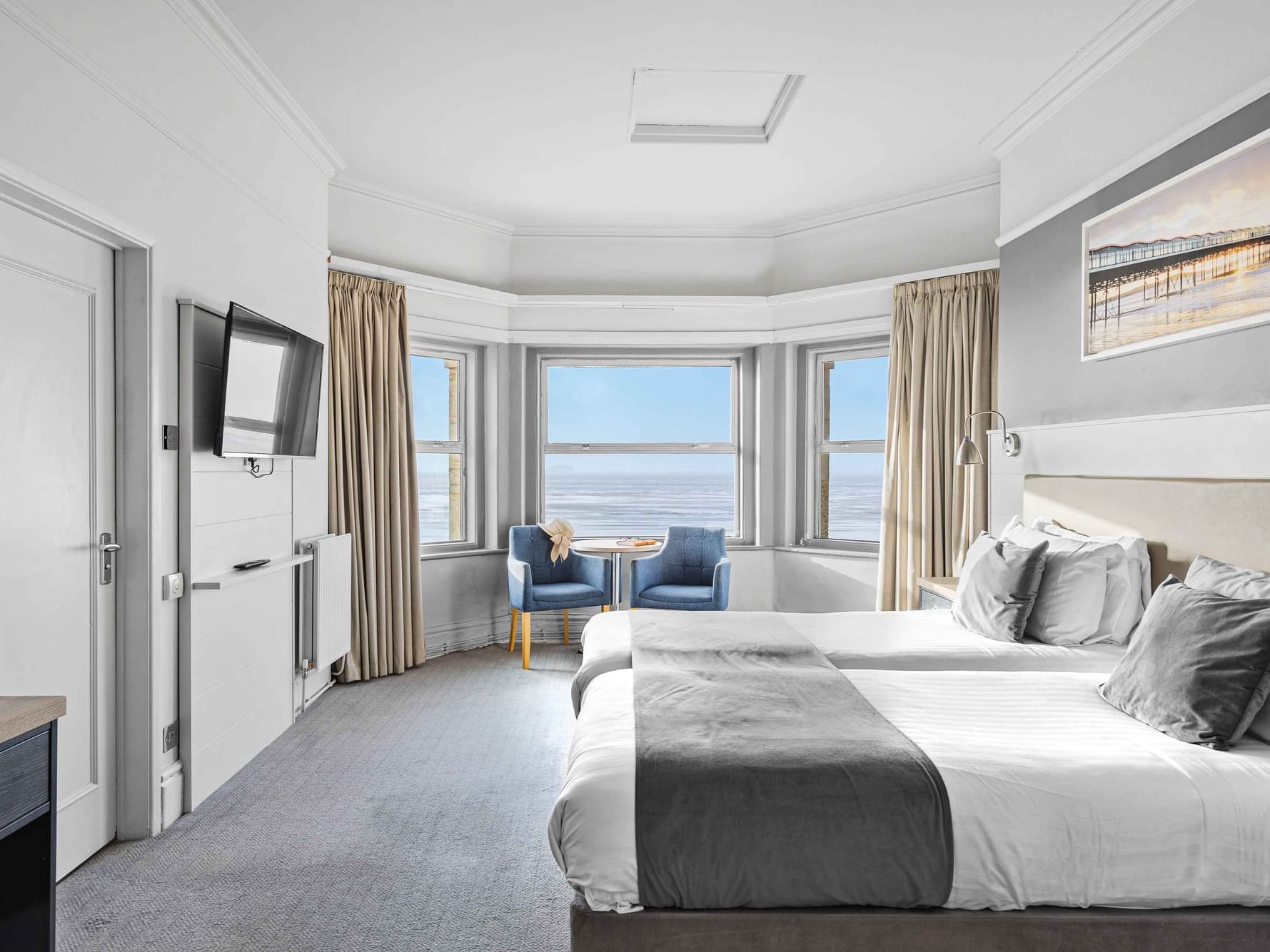 Superior Sea View Twin Room at The Grand Atlantic Hotel in Weston-super-Mare