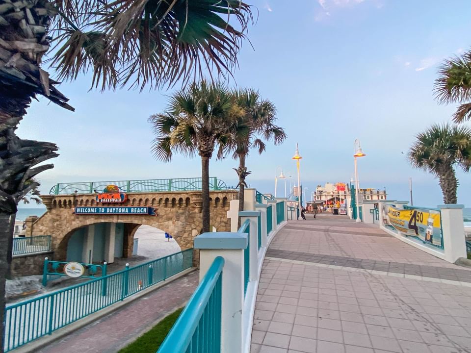 Daytona Boardwalk and Pier near Ocean Court Beachfront Hotel 