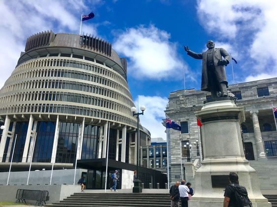 Exterior view of the New Zealand Parliament near James Cook Hotel Grand Chancellor