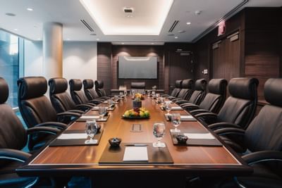 Conference setup in Yaletown Room at Paradox Hotel Vancouver