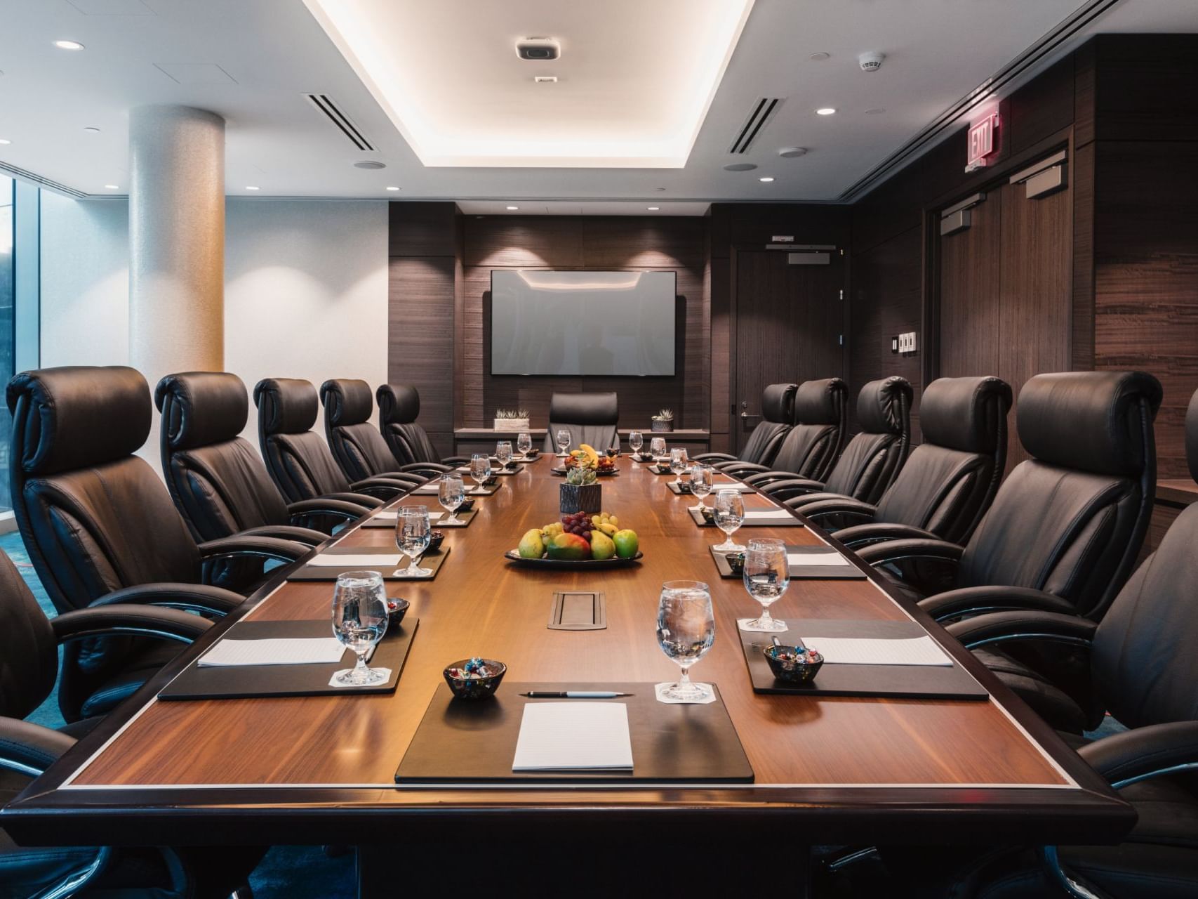 Conference table in the Executive Boardroom at Paradox Resort