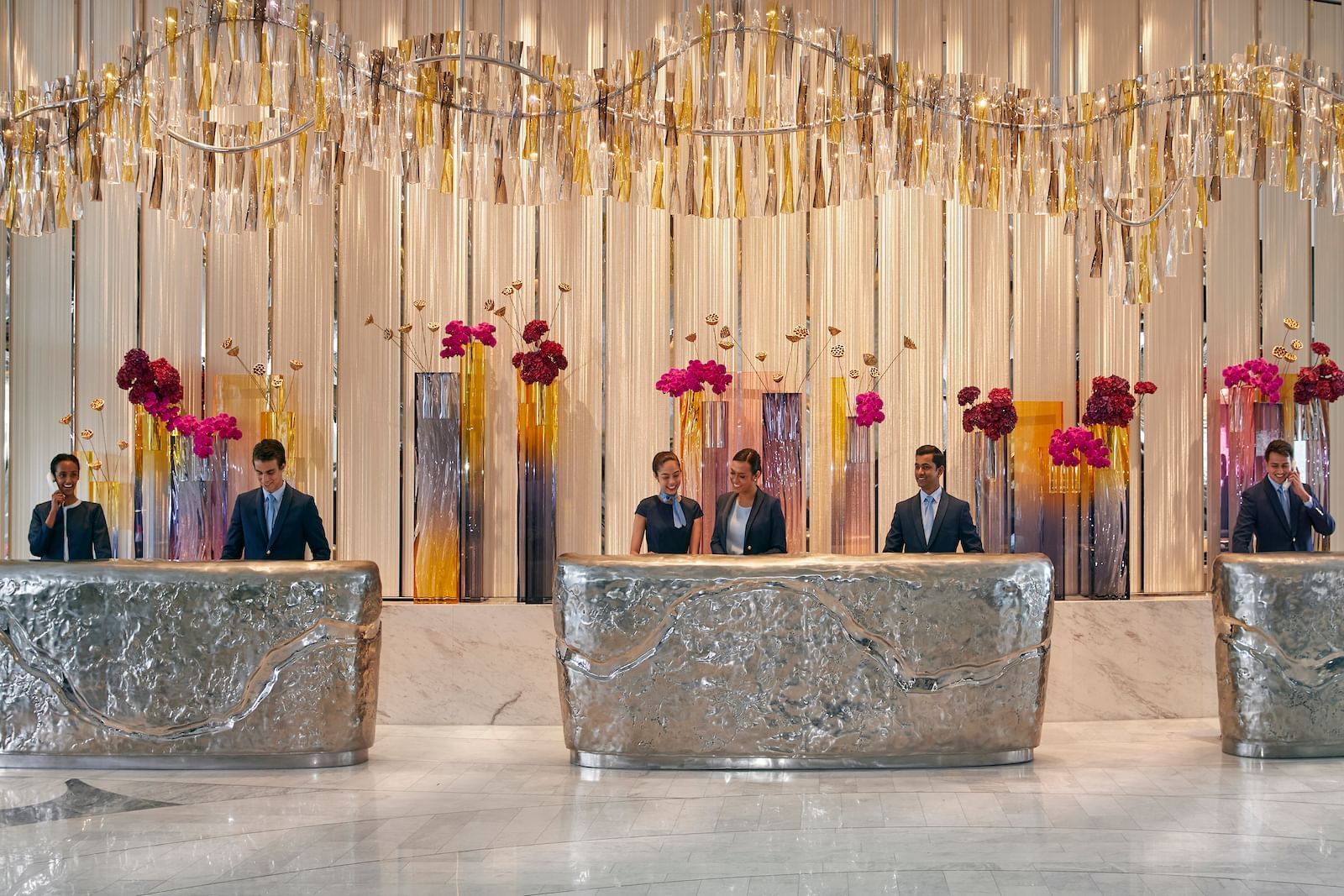 Receptionists in reception counters at Crown Towers Sydney