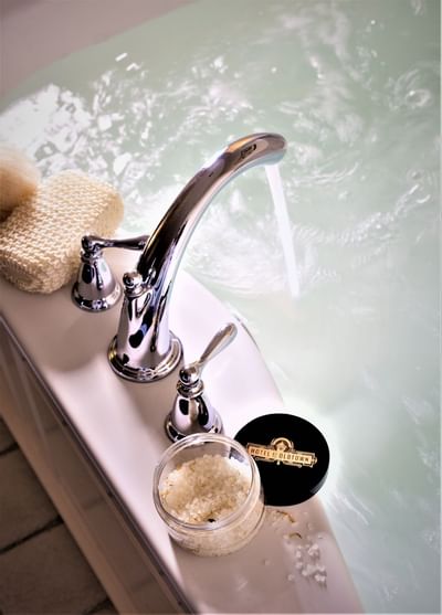 Water running in the Jacuzzi tub at Hotel at Old Town Wichita