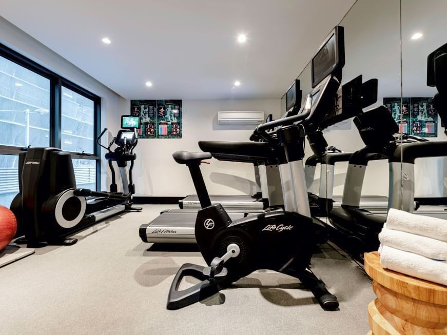 Fully equipped Cardio gymnasium at Brady Hotels