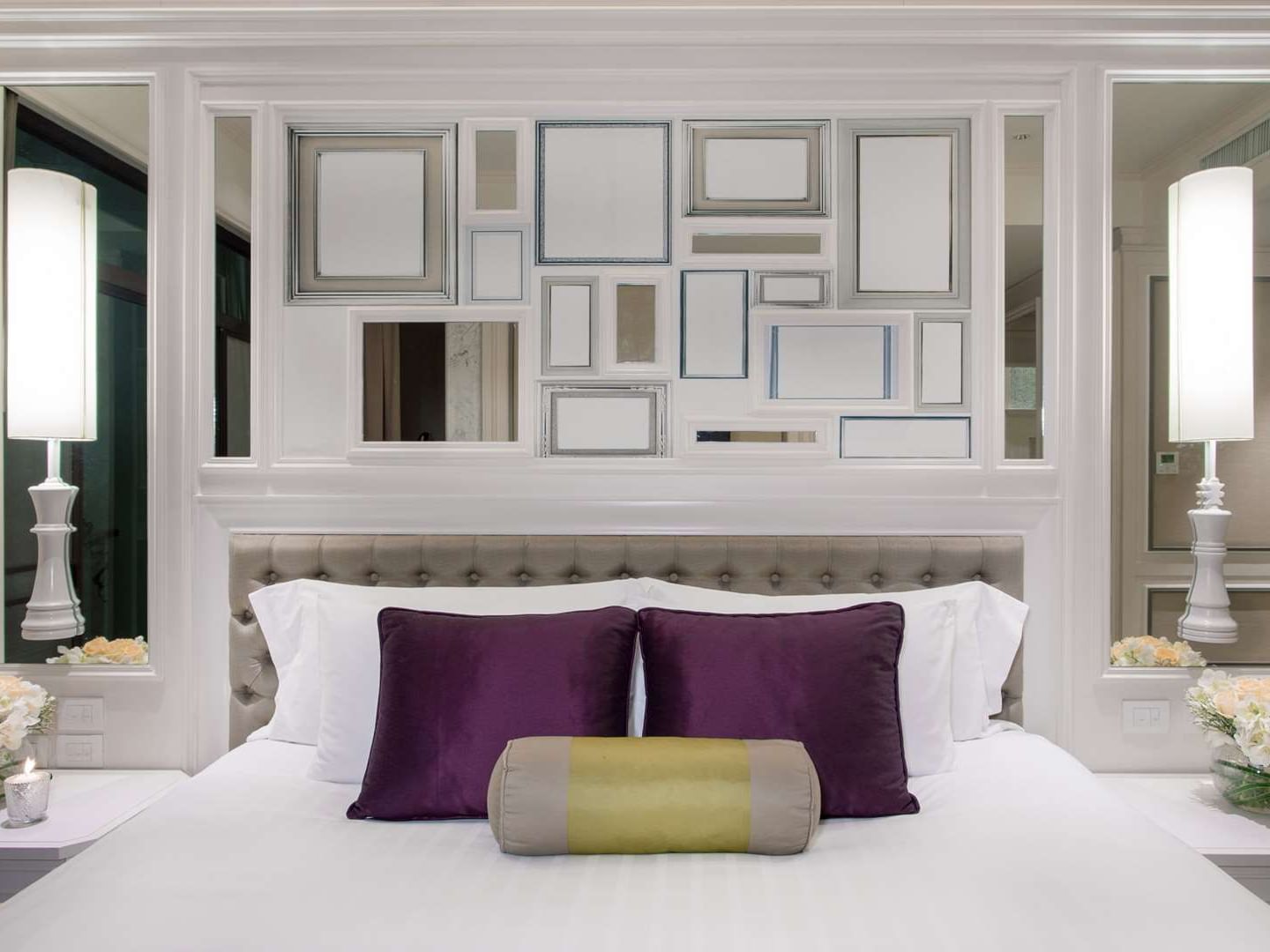 Luxury bed with white beddings in Suites at U Hotels