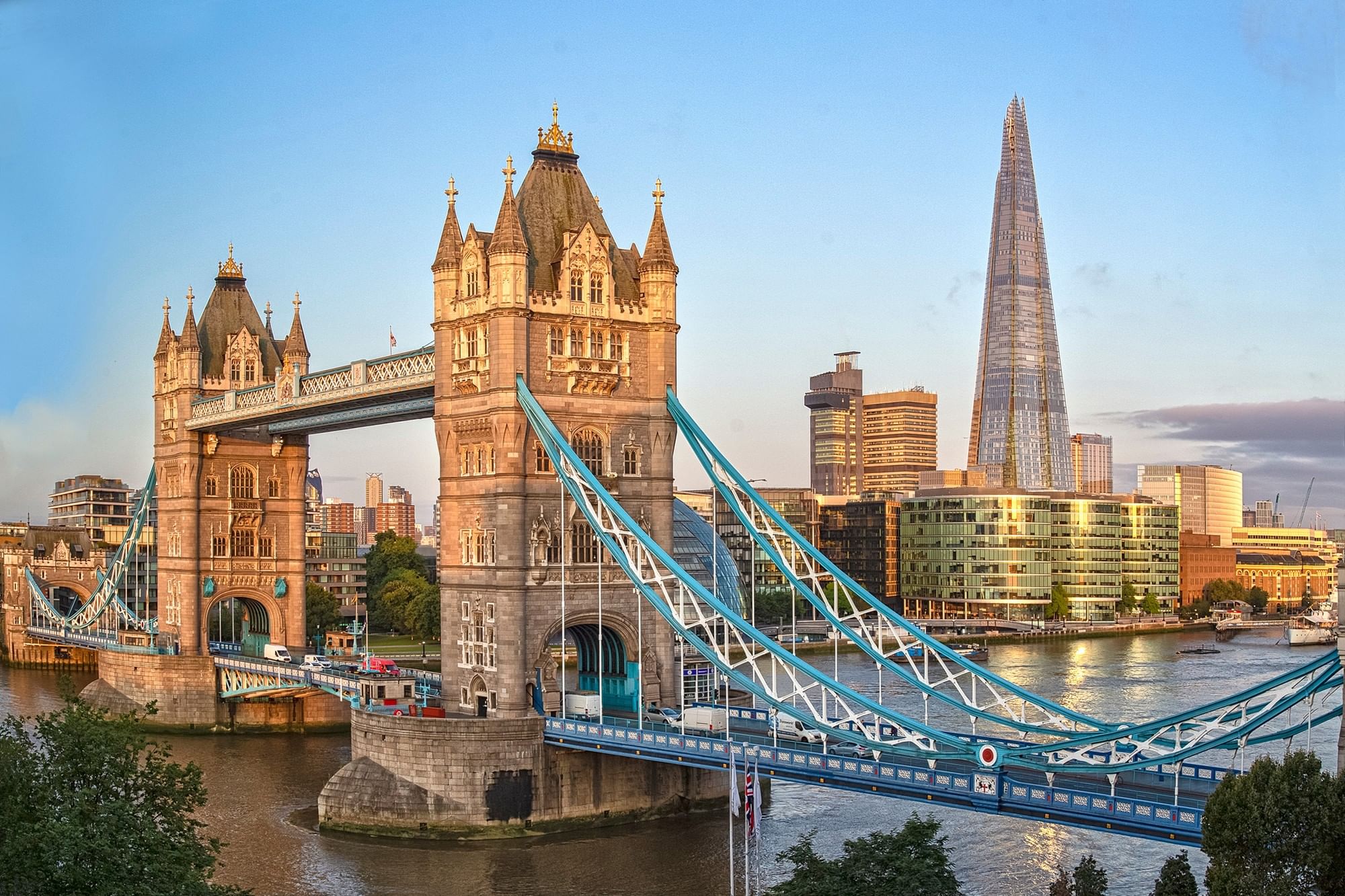 Tower Bridge with its stone towers by the River Thames near The Capital Hotel, Apartments and Townhouse