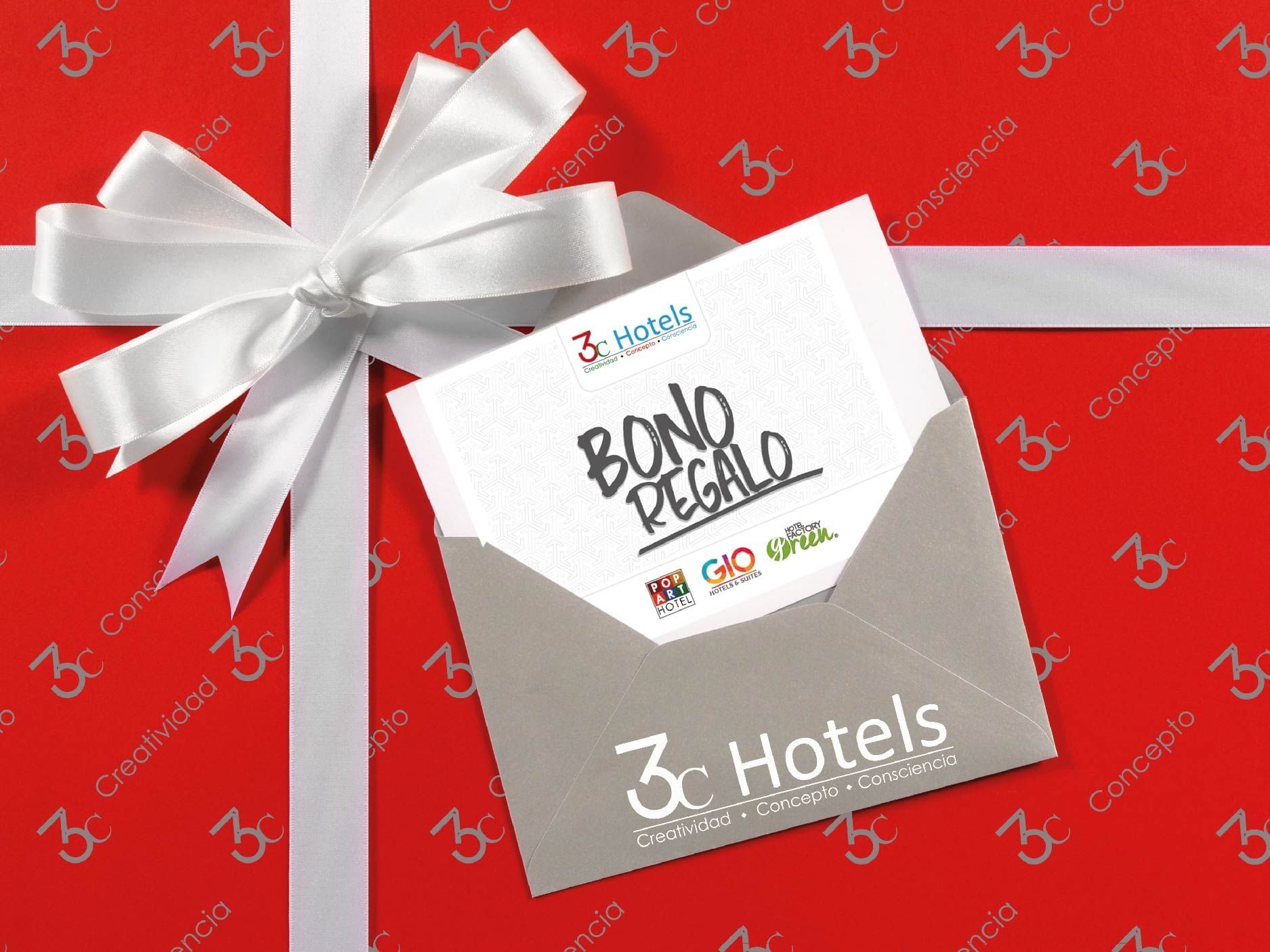 Close-up of Bono Regalo gift voucher at 3C Hotels