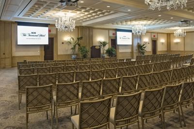 Theatre-style chair layout in Salon II & III at Townsend Hotel