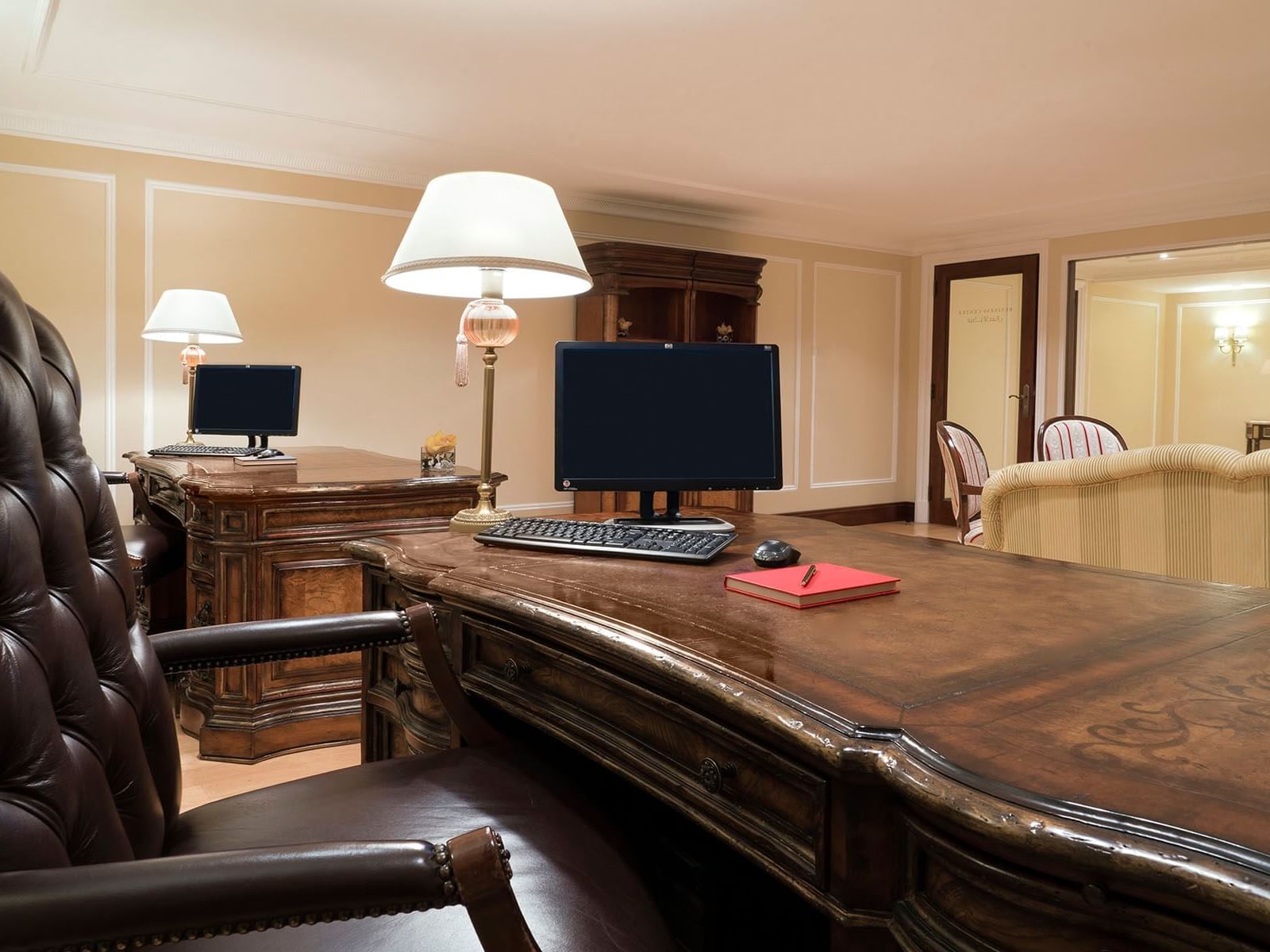 A large work desk in Business Center at The Regency Hotel