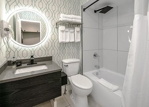 Newly renovated hotel bathroom at Coast Metro Vancouver H