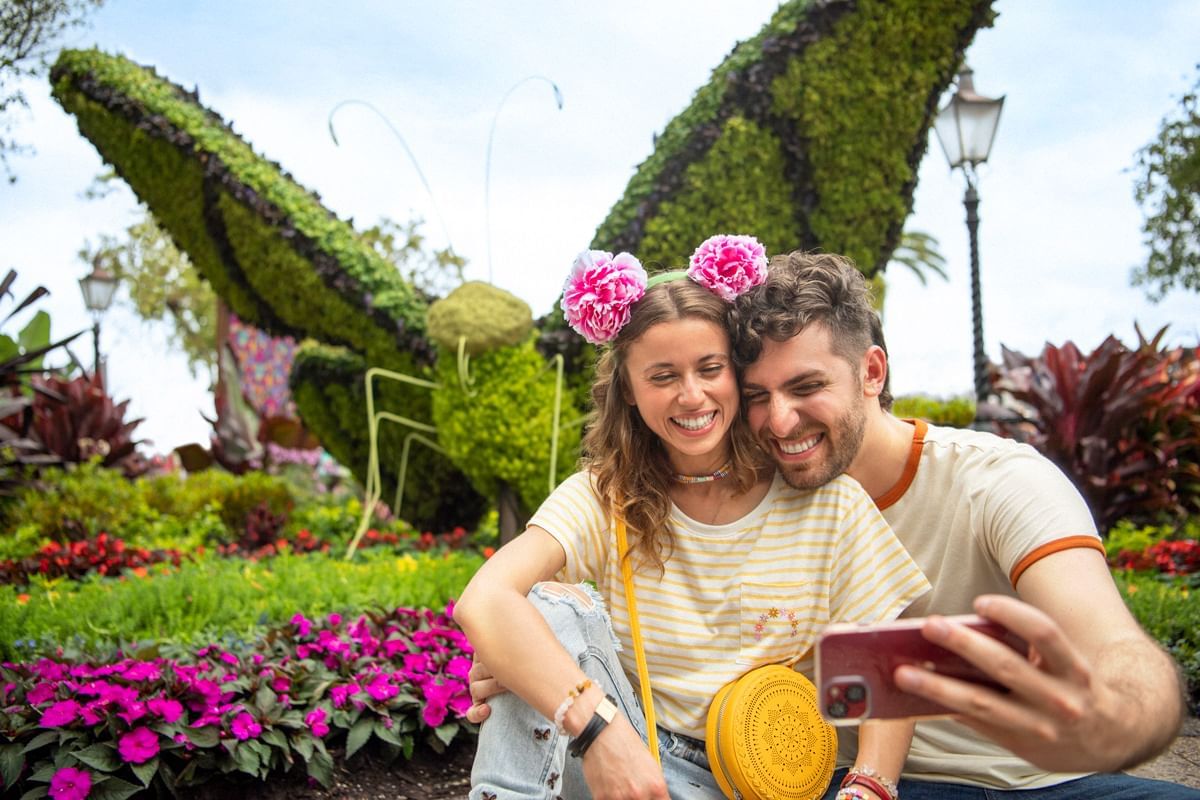 Couple at EPCOT Flower and Garden Festival