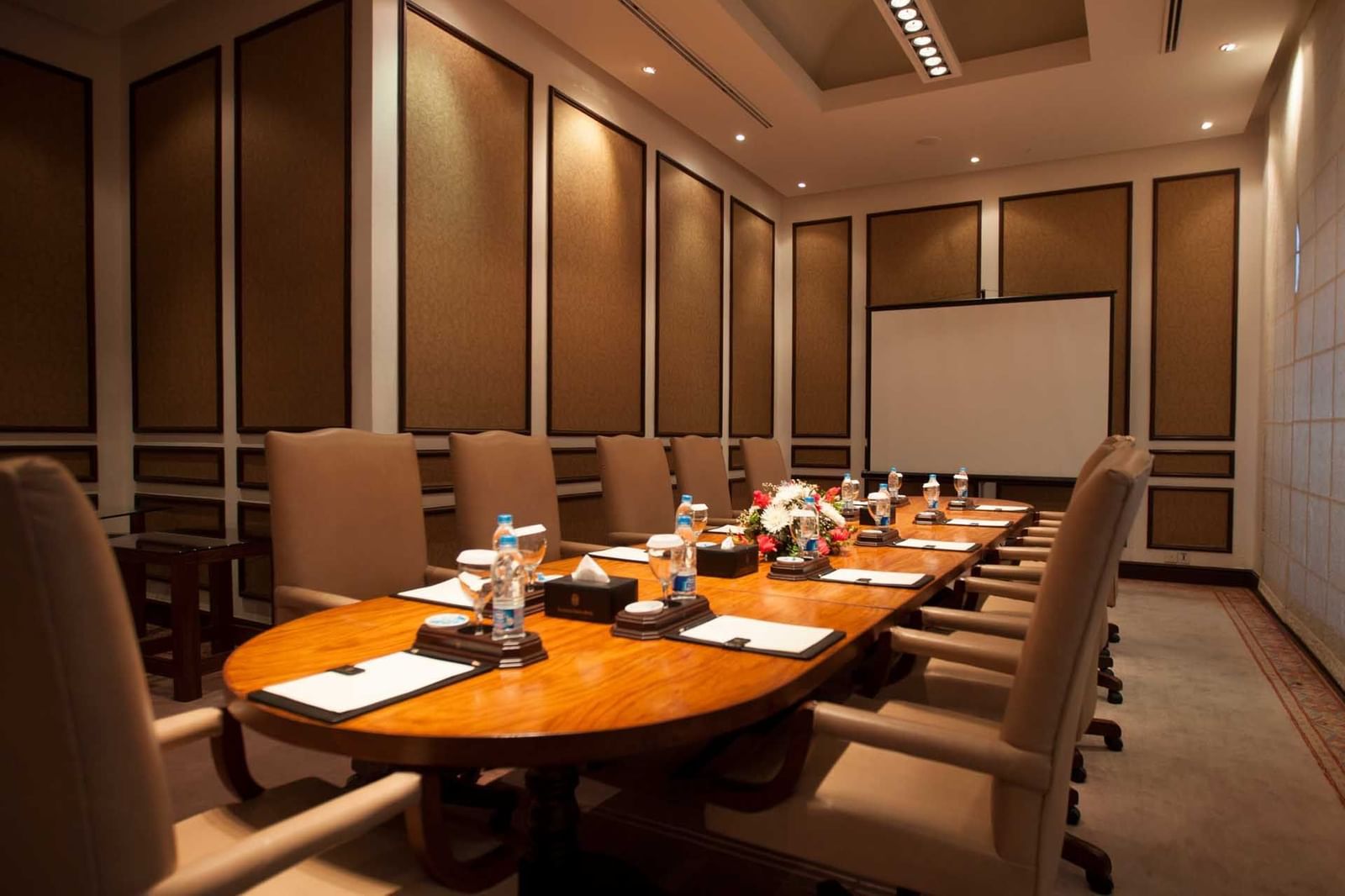 Table Setup at the Conference room at Islamabad Serena Hotel