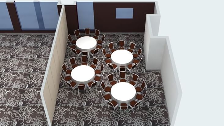 Banquet table setup in Australia Room 4 at Novotel Melbourne