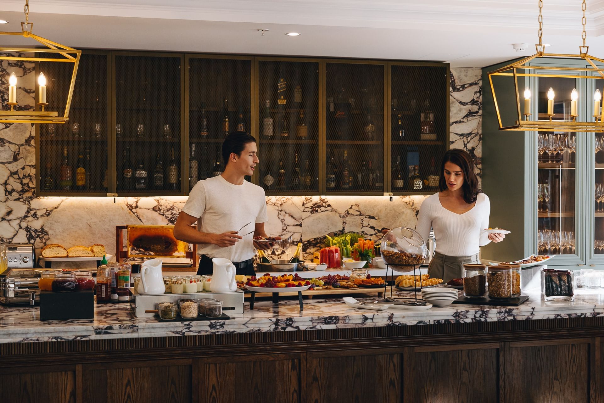 Couple choosing food at Pullman Melbourne CBD catering