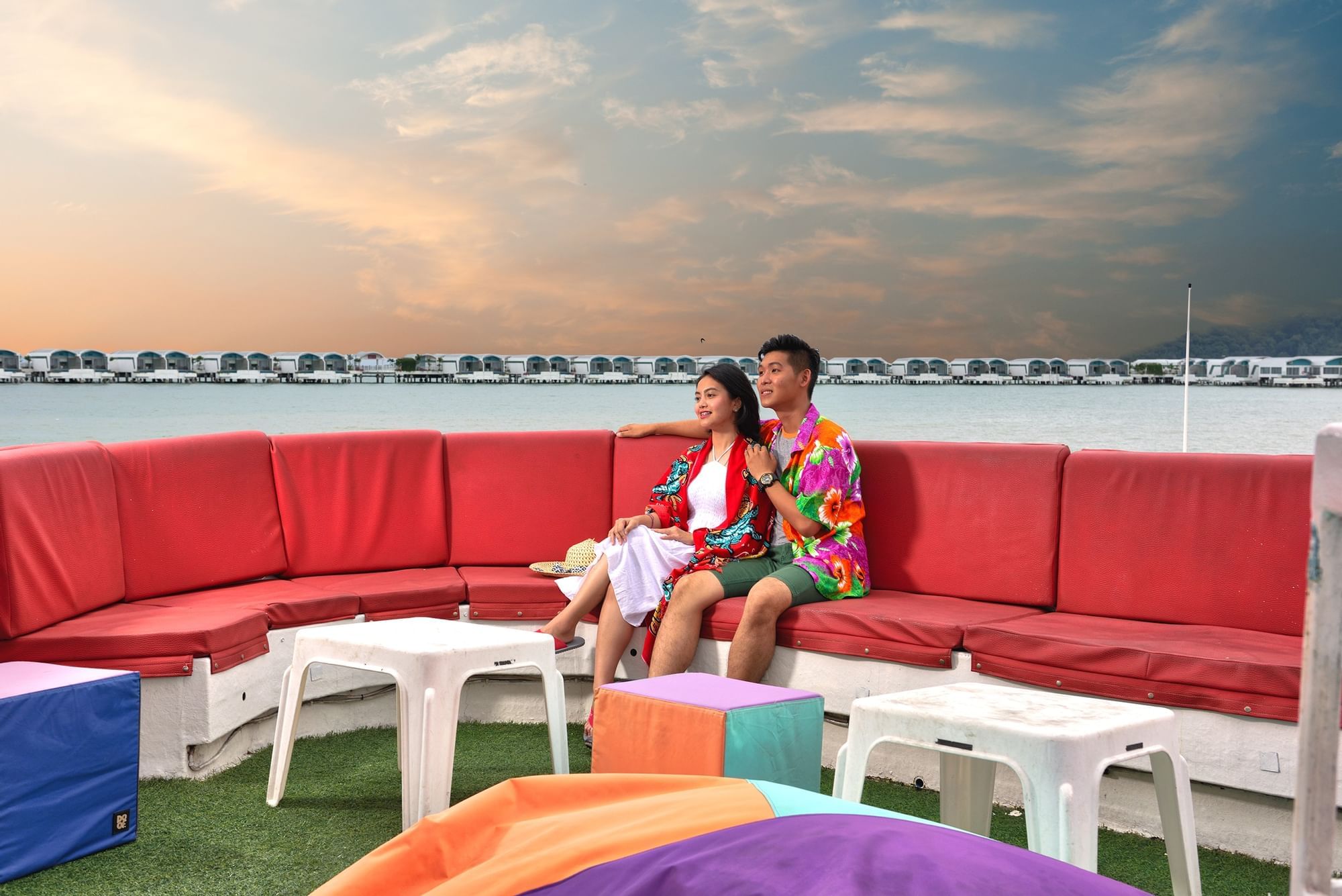 Couples on boat enjoying sunset - Lexis Hibiscus PD